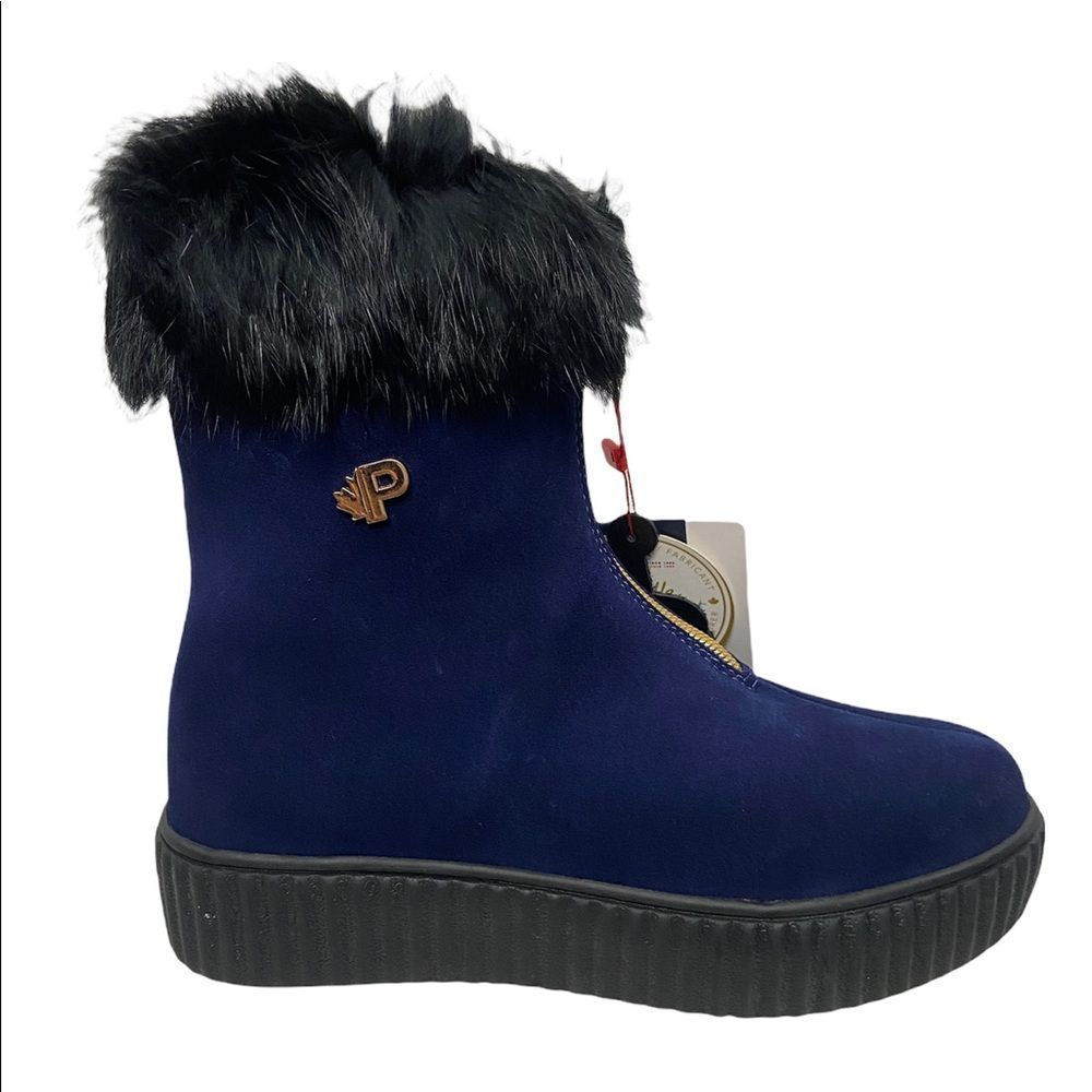 Pajar Navy Celia Suede Ankle Booties - Picture 3 of 9